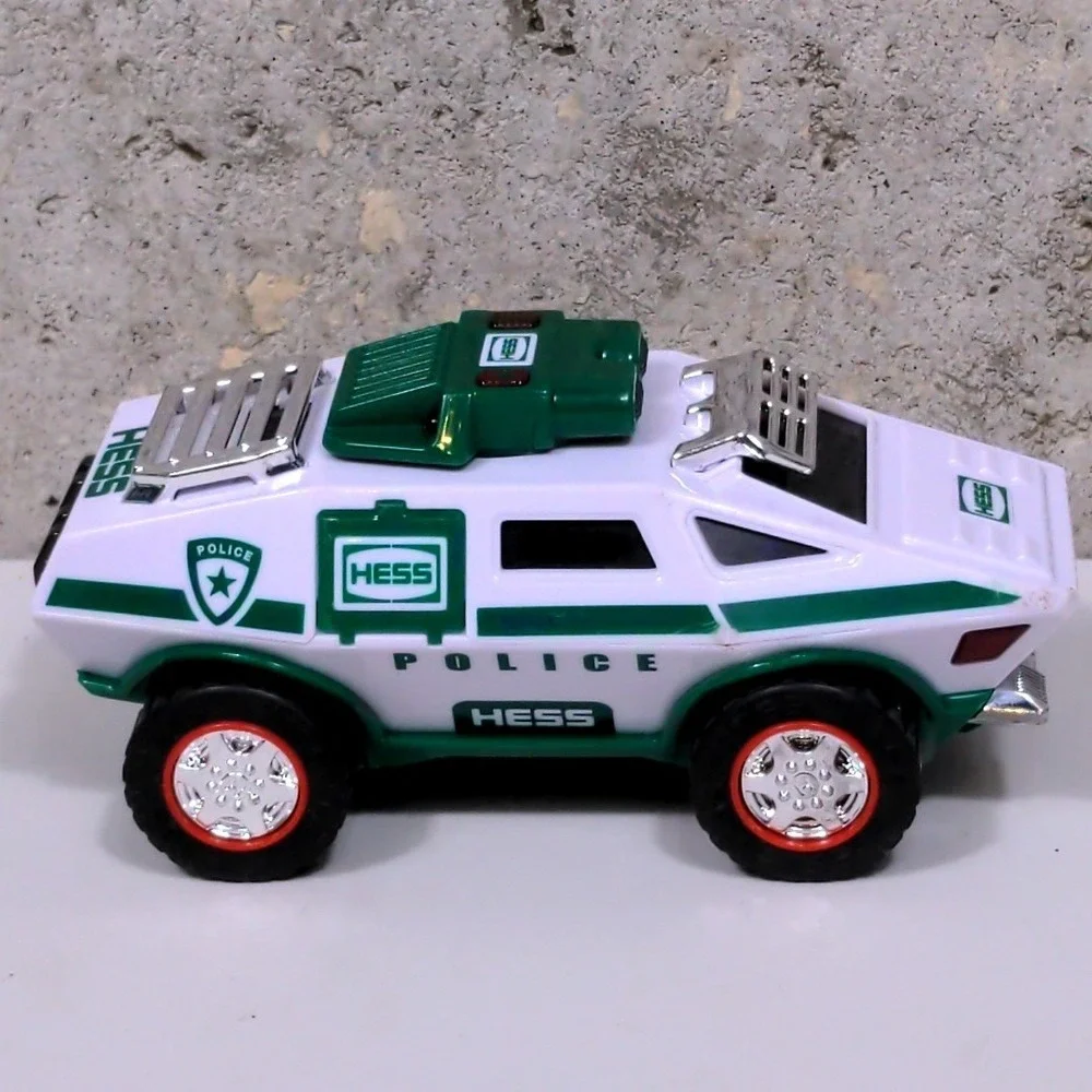 Hess 2023 Police Truck White Green Toy Vehicle Collectible Chrome Accents 5.5